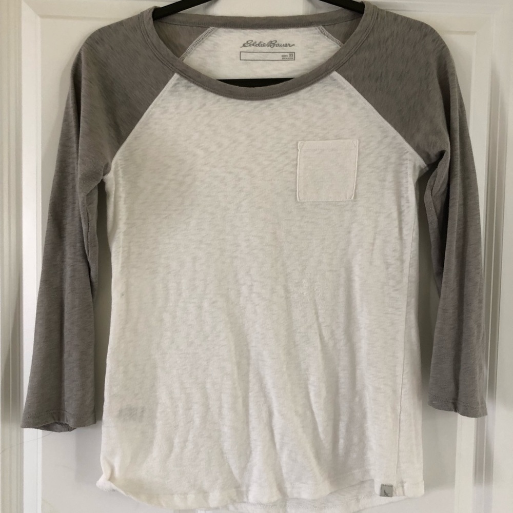 Grey/WhiteEddie Bauer Baseball 3/4 Shirt